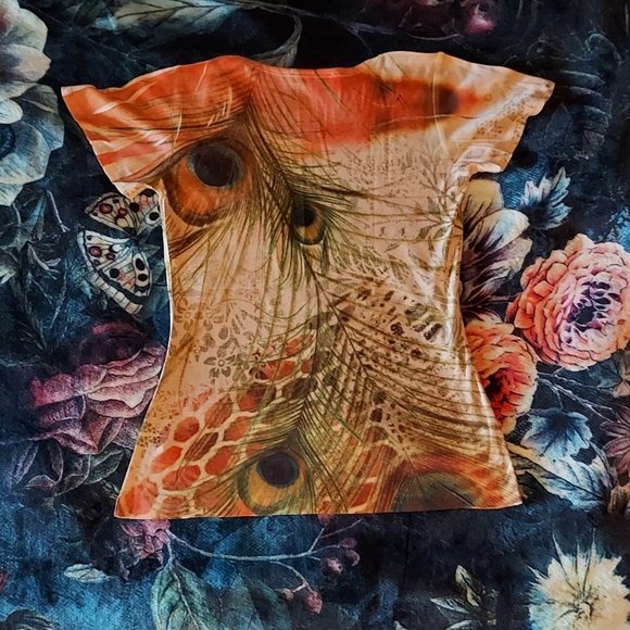 Vintage Y2K Studded All-over Print Top - Picture 2 of 7